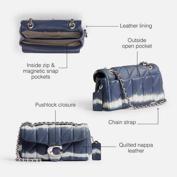 Last 1 ‼️Coach Tabby Shoulder Bag 20 With Quilting And Tie-Dye CU080 - Picture 7 of 16